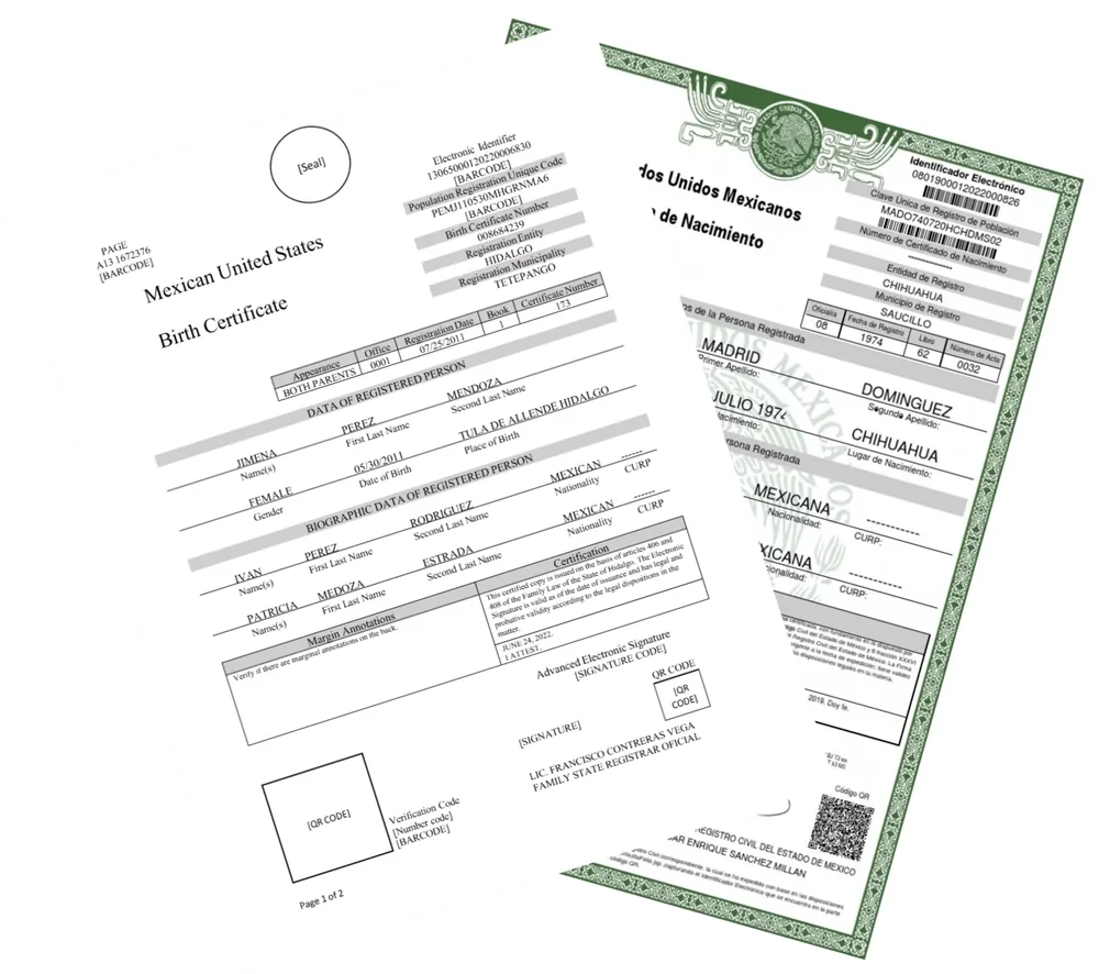 Ejemplo de traducción certificada para USCIS